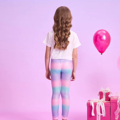 Girls Rainbow Stripe Leggings (Age 3-12YRS)