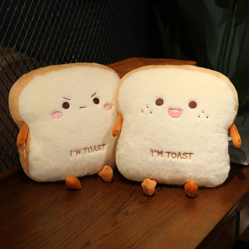 Plush Toast Bread Pillow Stuffed Toy - 35cm