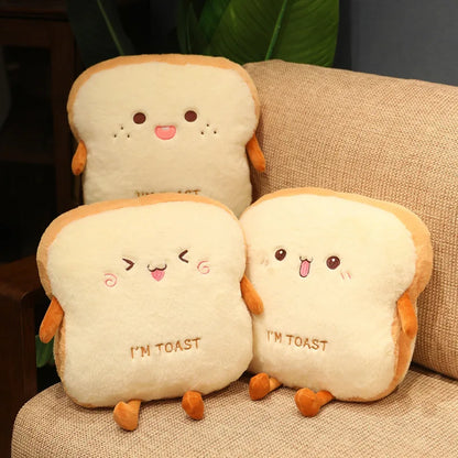 Plush Toast Bread Pillow Stuffed Toy - 35cm