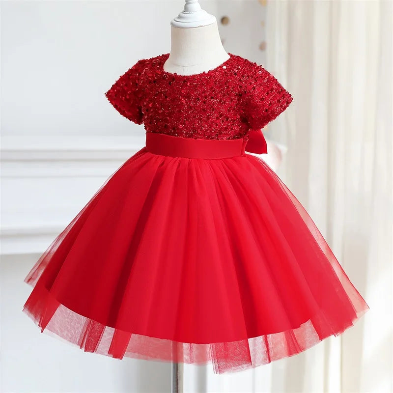 Girls Sequin Tulle Prom Dress (Age 3-8YRS)