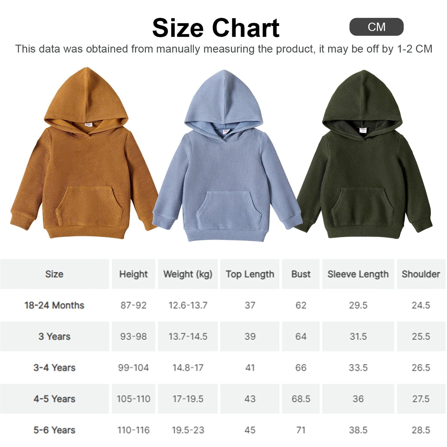 Boys Hoodie Sweatshirt (Age 18M-6YRS)