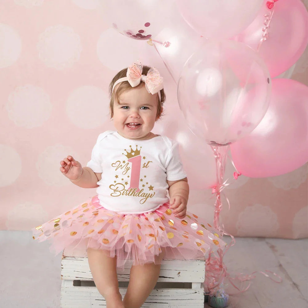 My 1st/2nd Birthday Baby Girl Birthday Pink Tutu Cake Dress (Age 3M-24M)