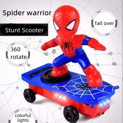 Marvel Spiderman Automatic Flip Rotation Skateboard Toy