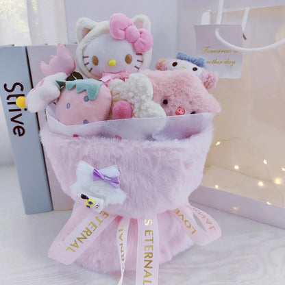 Plush Kitty Toy Gift Flower Bouquet