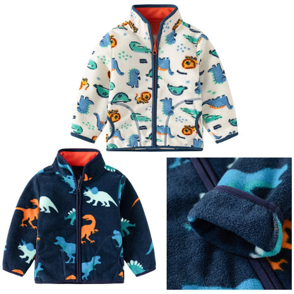 Boys Dinosaur Fleece Jacket (Age 18M-6YRS)