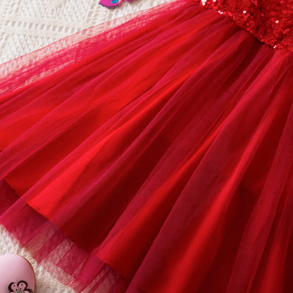 Girls Sequin Tulle Dress (Age 3-7YRS)