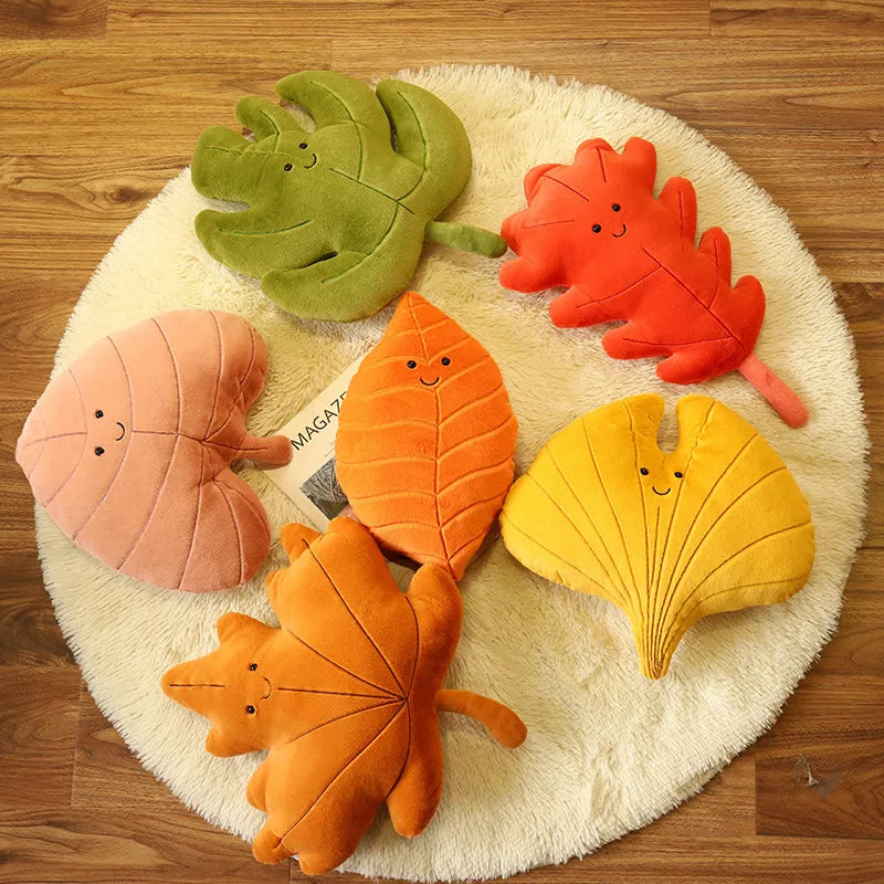 Plush Leaves Pillow Soft Stuffed Toy 29-38cm