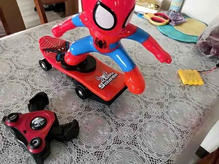 Marvel Spiderman Automatic Flip Rotation Skateboard Toy