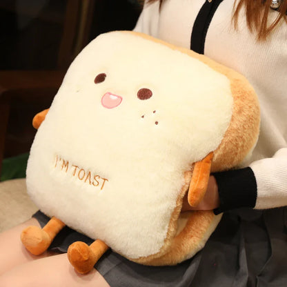 Plush Toast Bread Pillow Stuffed Toy - 35cm