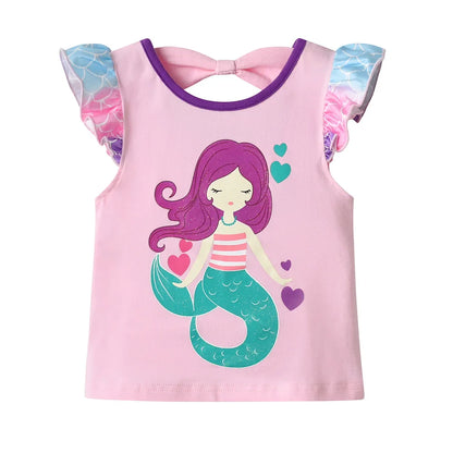 Girls Mermaid Shorts & T-Shirt Set (Age 3-12YRS)