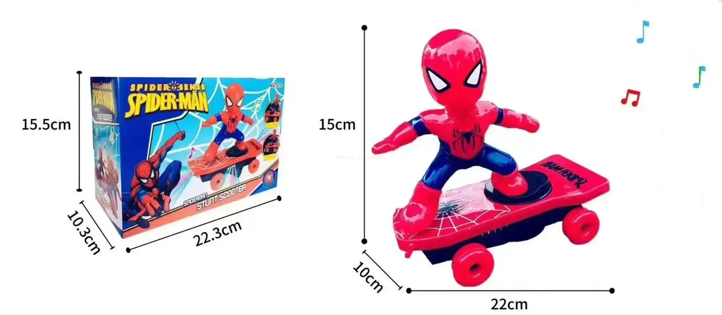 Marvel Spiderman Automatic Flip Rotation Skateboard Toy