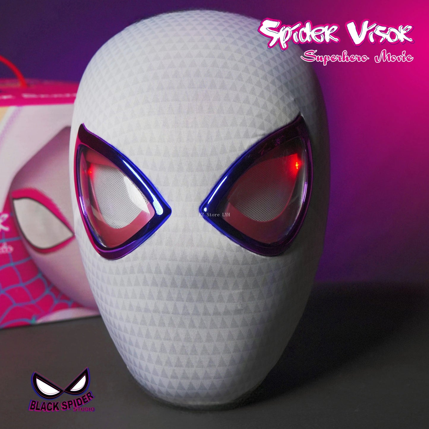 Marvel 1:1 Miles Morales Mask with Movable Eyes Electronic Gwen Spider-Man Helmet Ring Control Toy