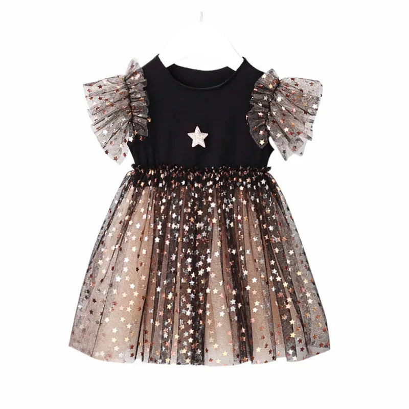 Girls Long Sleeve A-line Sequin Sparkly Dress (Age 12M-7YRS)