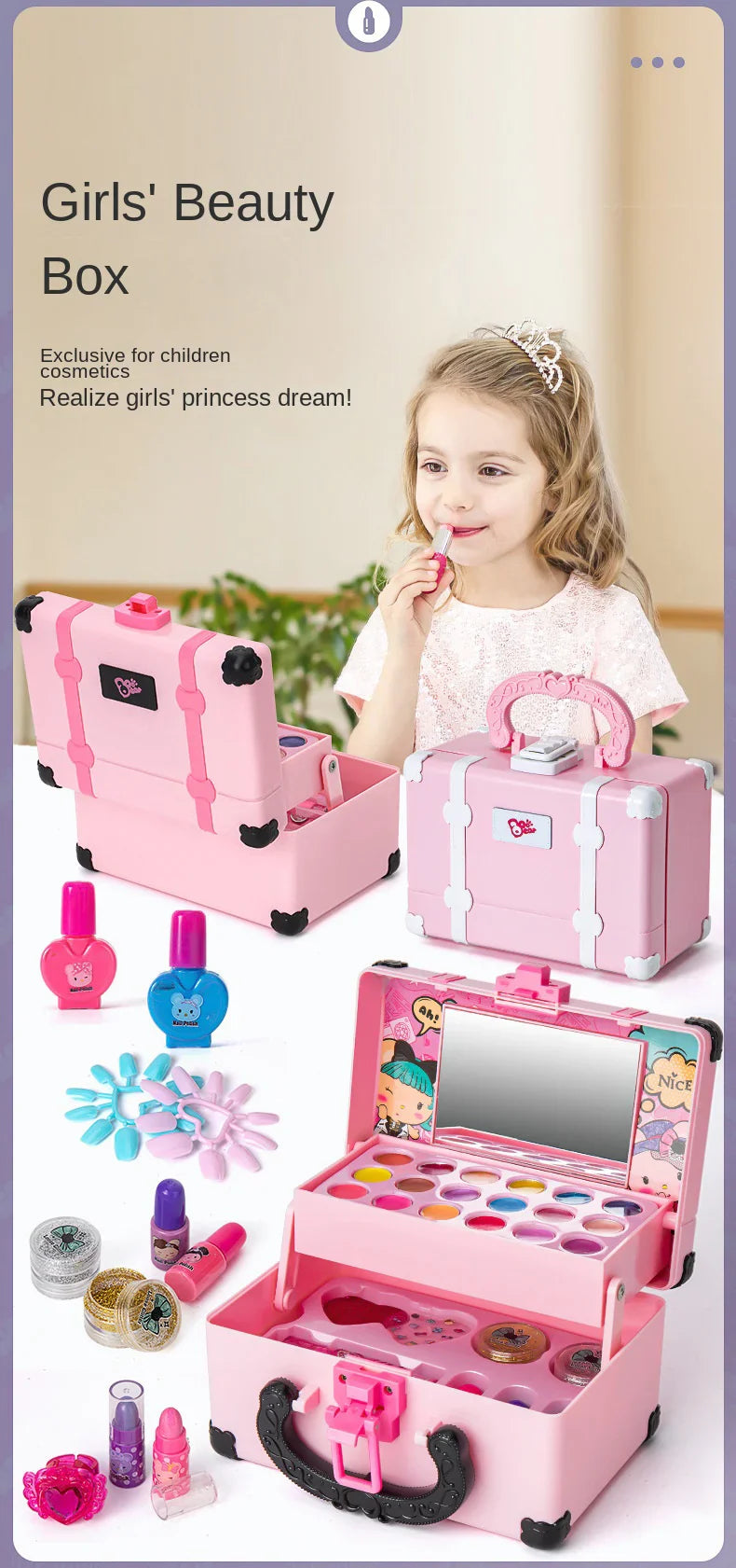 Children Makeup Cosmetics Pretend Playing Toy Set