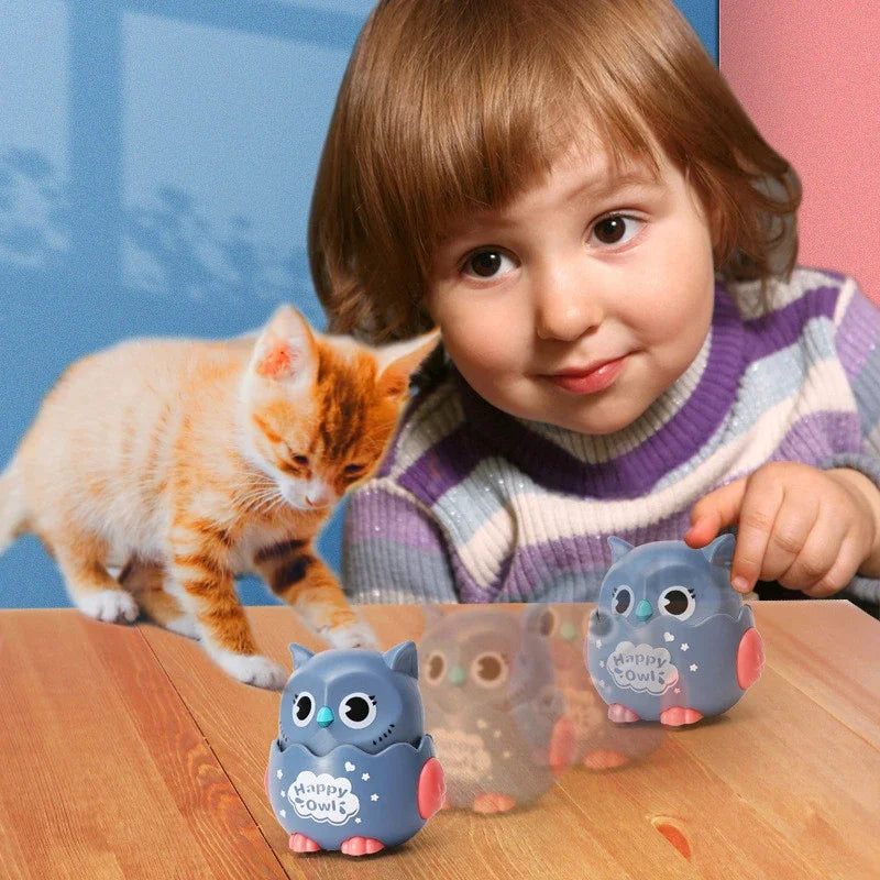 Happy Owl Wind Up Interactive Owl Shaped Mechanical Sliding Toy