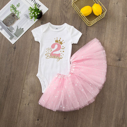 My 1st/2nd Birthday Baby Girl Birthday Pink Tutu Cake Dress (Age 3M-24M)