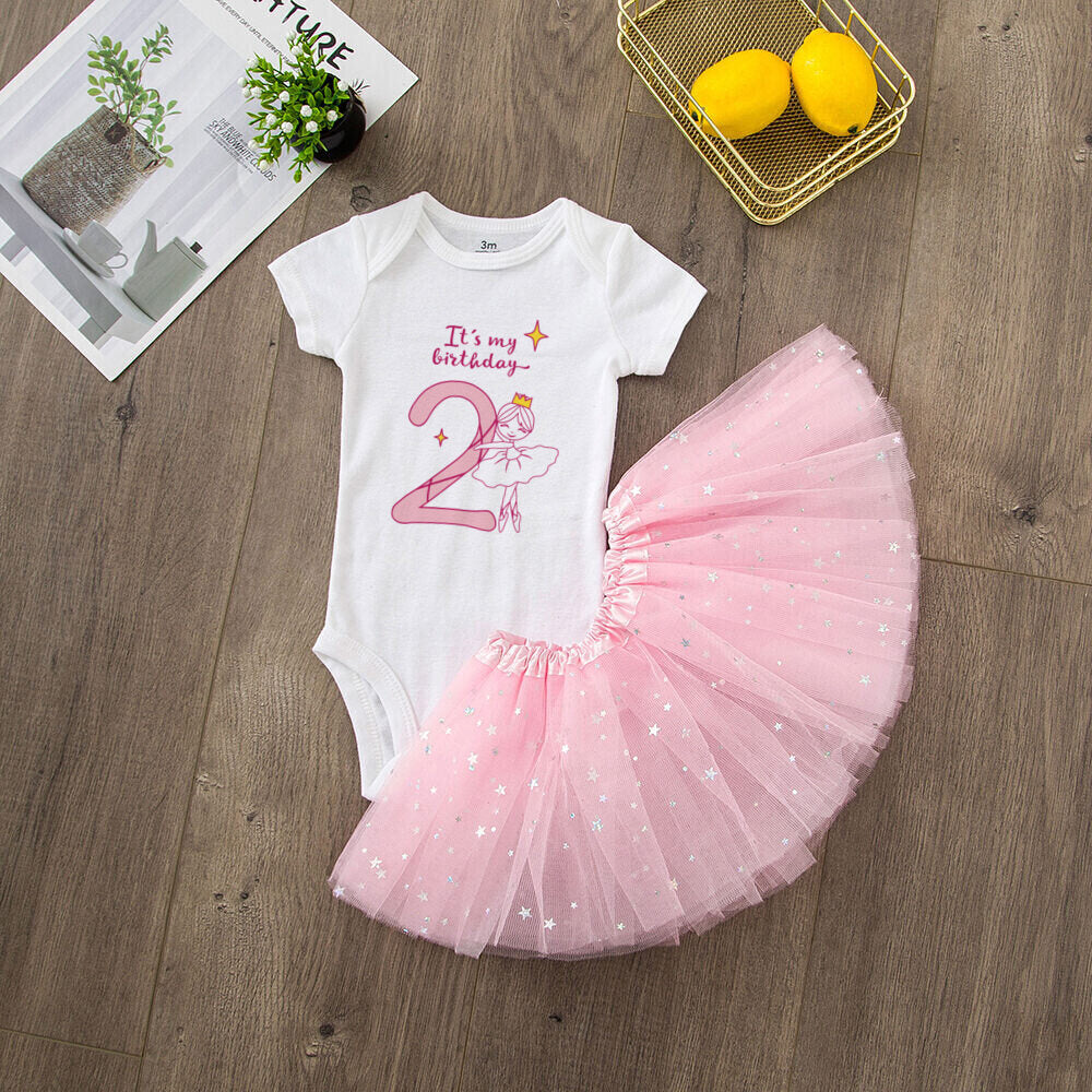 My 1st/2nd Birthday Baby Girl Birthday Pink Tutu Cake Dress (Age 3M-24M)