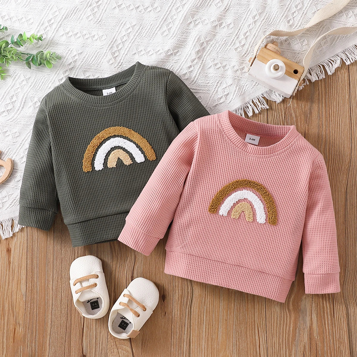 Baby Boys/Girls Rainbow Long-sleeve Pullover Sweatshirt (Age 3M-3YRS)