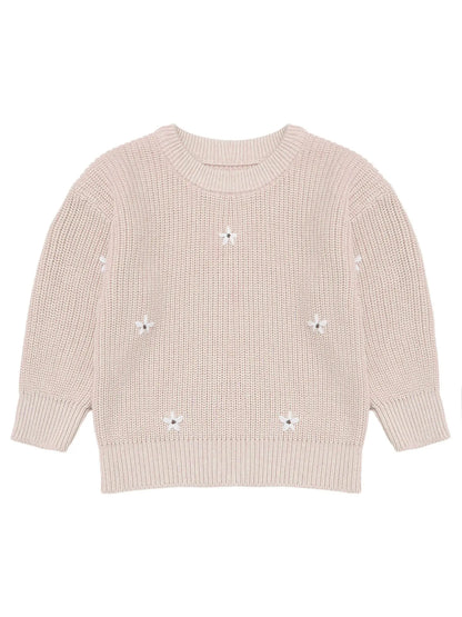 Girls Knitted Embroidered Jumper (Age 3M-6YRS)