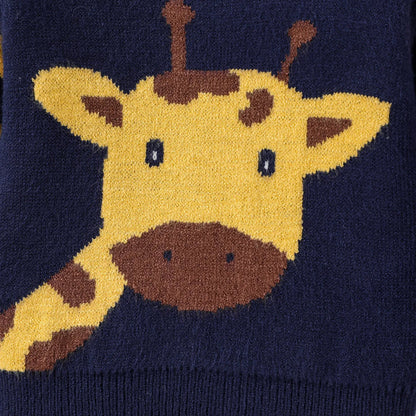 Baby Boys Giraffe Embroidery Long-Sleeve Sweater (Age 3M-24M)