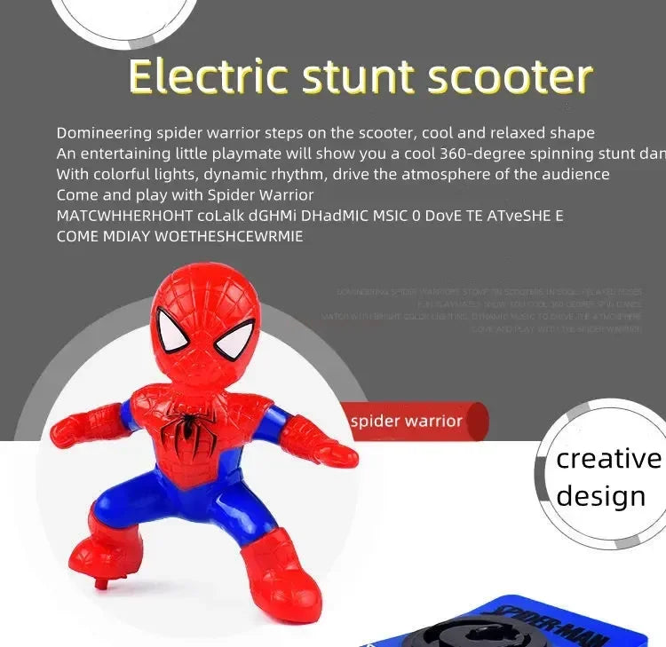 Marvel Spiderman Automatic Flip Rotation Skateboard Toy