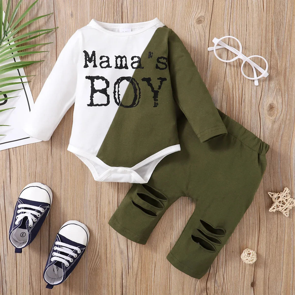 Baby Boys Manas Boy Long-Sleeve Romper and Trousers (Age Newborn-18M)