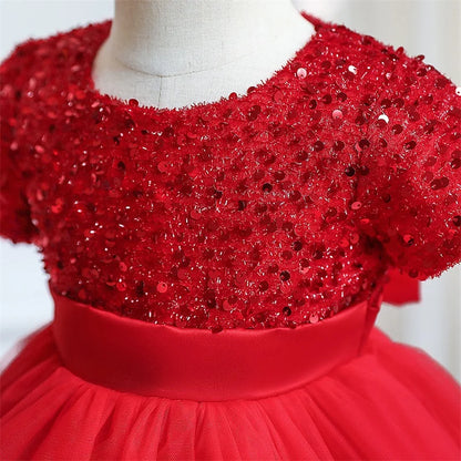 Girls Sequin Tulle Prom Dress (Age 3-8YRS)