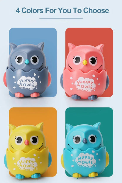 Happy Owl Wind Up Interactive Owl Shaped Mechanical Sliding Toy