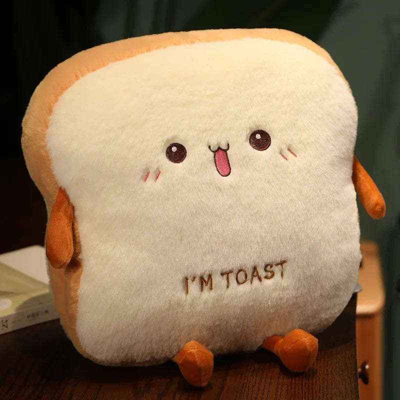 Plush Toast Bread Pillow Stuffed Toy - 35cm