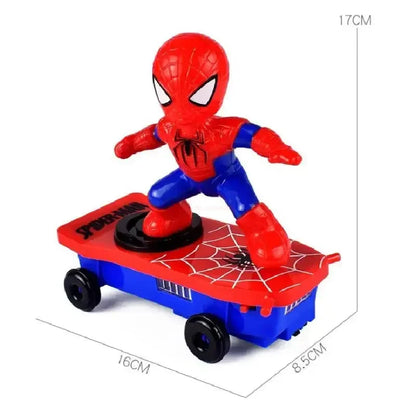 Marvel Spiderman Automatic Flip Rotation Skateboard Toy