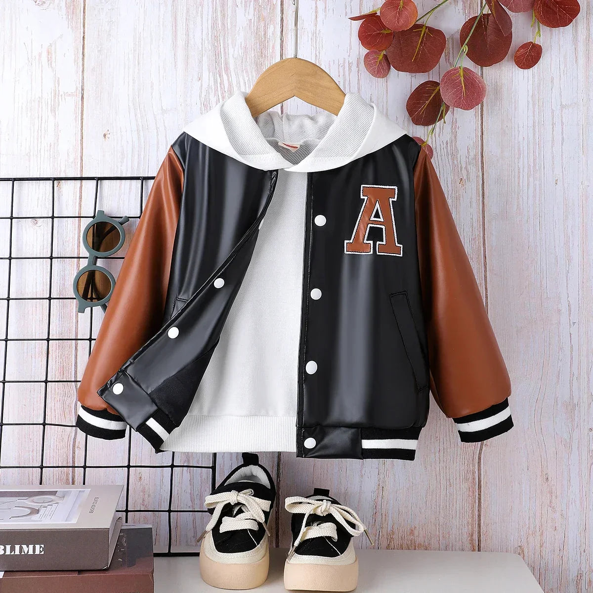 Boys PU Baseball Jacket (Age 24M-6YRS)