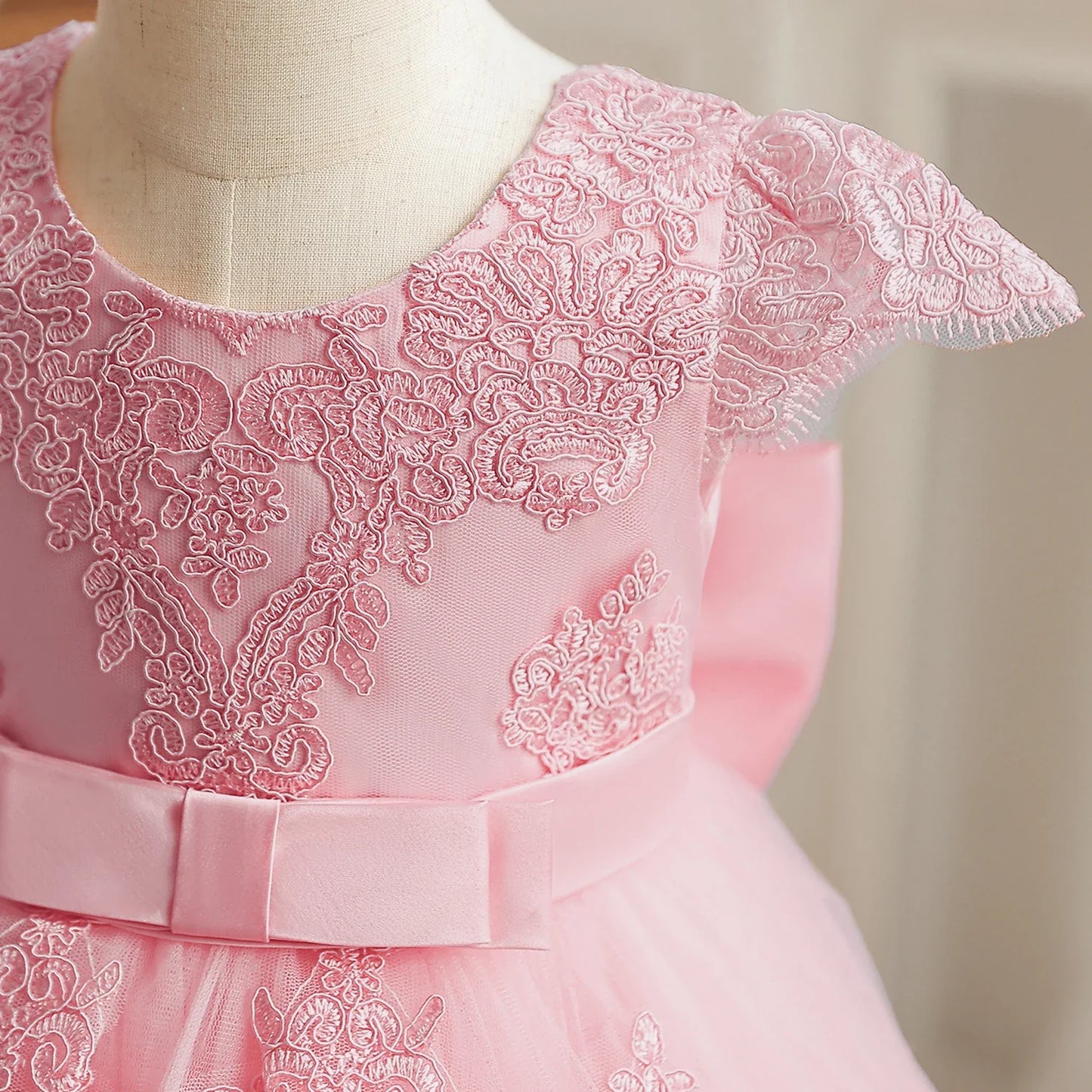 Baby/Toddler Embroidered Tulle Dress (Age 24M-5YRS)