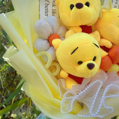 Cartoon Bear Plush Doll Toy  Flower Bouquet