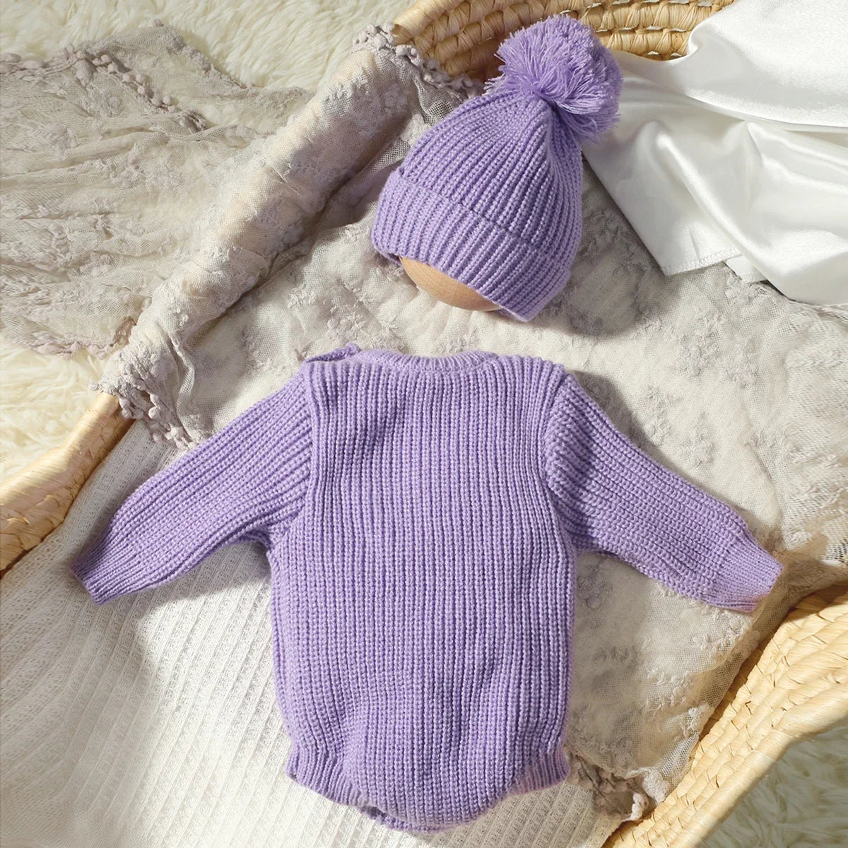 Baby Hello World Knitted Romper With Matching Hat (Age Newborn - 1 Month)