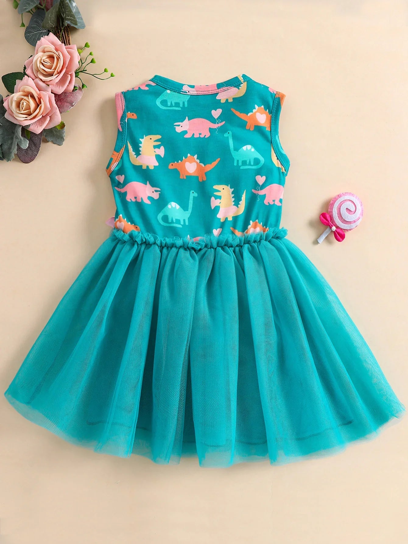 Girls Dinosaur Print Dress (Age 9M-6YRS)