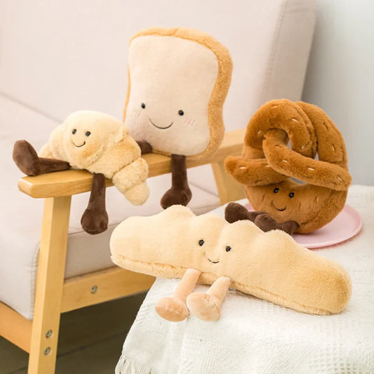 Cute Plush Croissant Toast Bread Stuffed Toy - 16-28cm