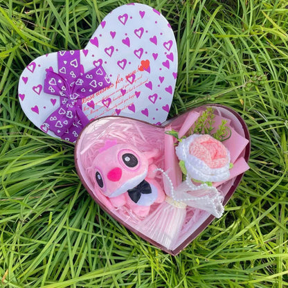 Plush Teddy Flower Heart Gift Box