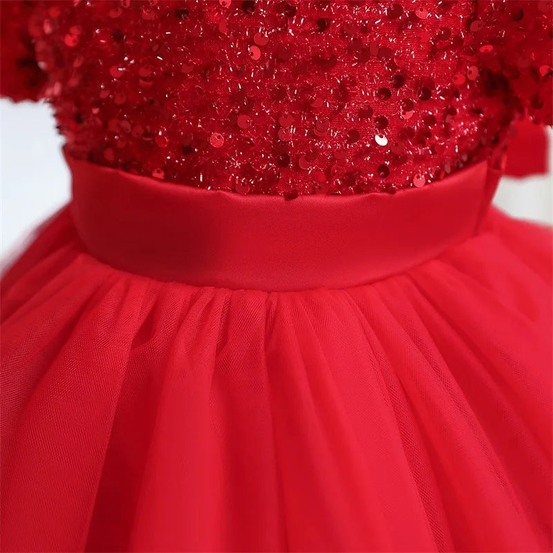 Girls Sequin Tulle Prom Dress (Age 3-8YRS)