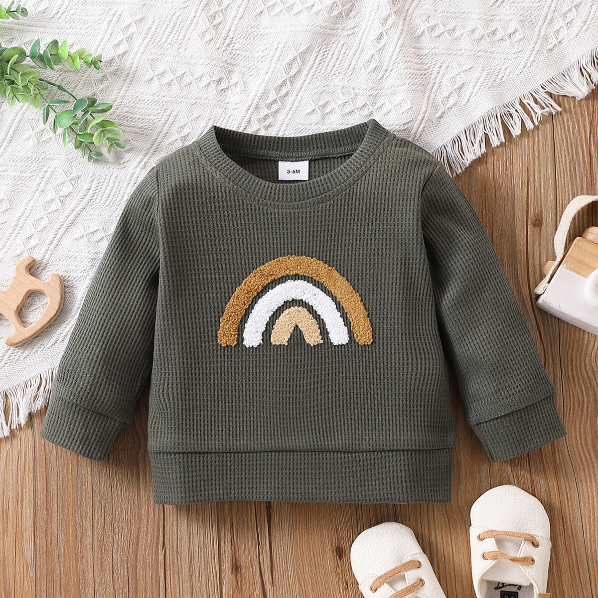 Baby Boys/Girls Rainbow Long-sleeve Pullover Sweatshirt (Age 3M-3YRS)