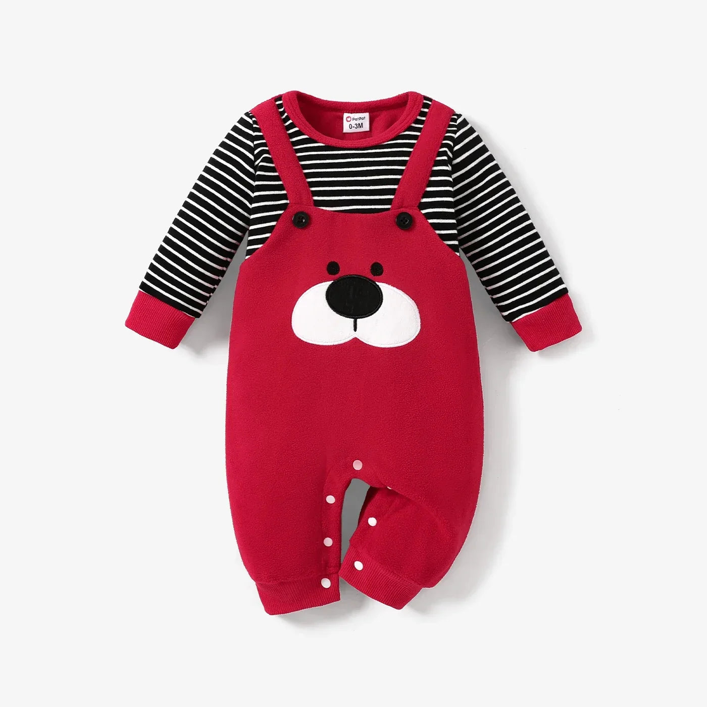 Baby Boys Red Bear Cotton Jumpsuit (Age Newborn-18M)