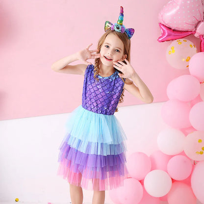 Girls Sleeveless Tulle Dress (Age 3-8YRS)