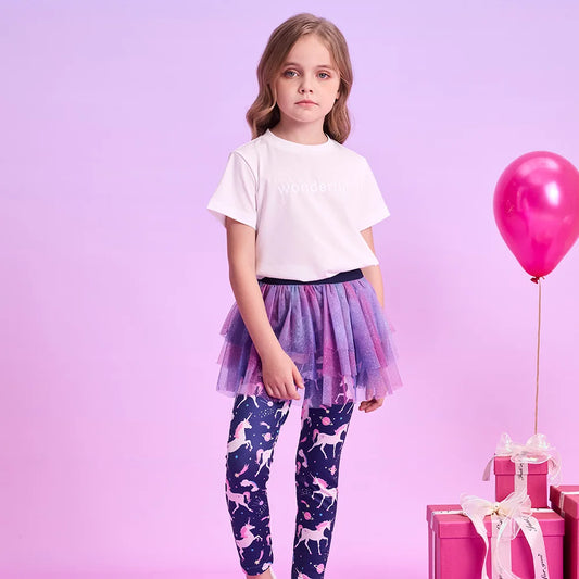 Girls Unicorn Leggings Skirt (Age 3-12YRS)