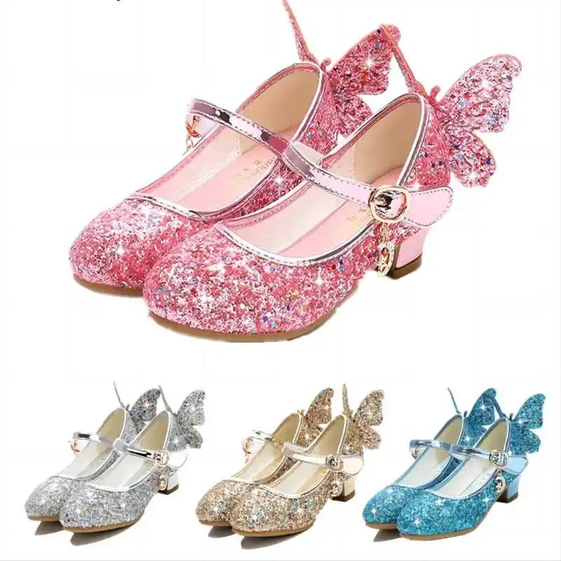 Girls Butterfly Diamond Glitter Shoes