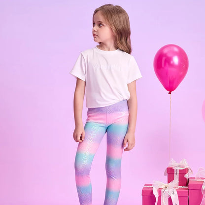 Girls Rainbow Stripe Leggings (Age 3-12YRS)