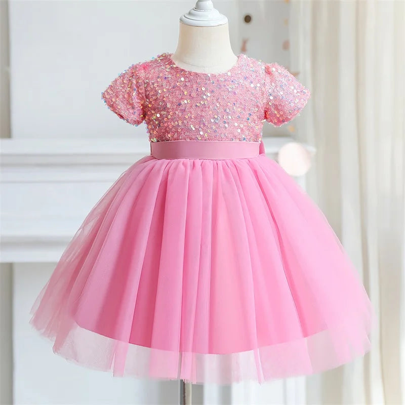 Girls Sequin Tulle Prom Dress (Age 3-8YRS)