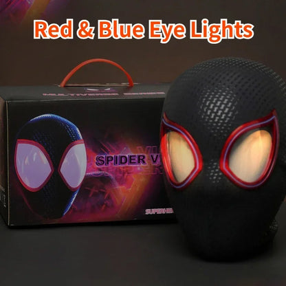 Marvel 1:1 Miles Morales Mask with Movable Eyes Electronic Gwen Spider-Man Helmet Ring Control Toy