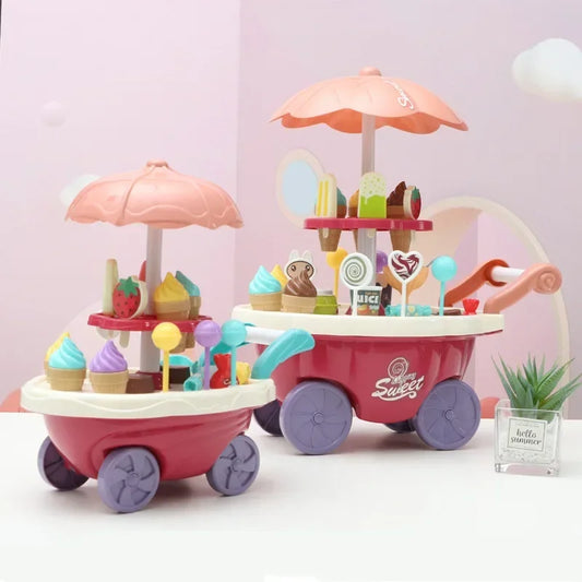 Children's Mini Candy Ice Cream Cart with Lighting Music Toy