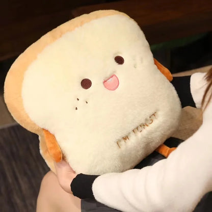 Plush Toast Bread Pillow Stuffed Toy - 35cm