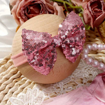 Newborn Baby Girl Photography Sequin Dress & Headband Set (Age Newborn - 3M)