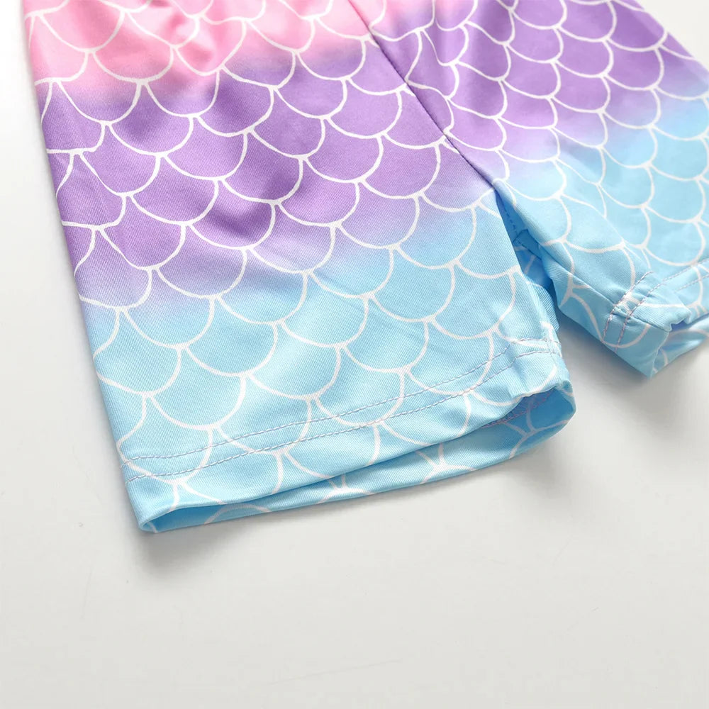 Girls Mermaid Shorts & T-Shirt Set (Age 3-12YRS)